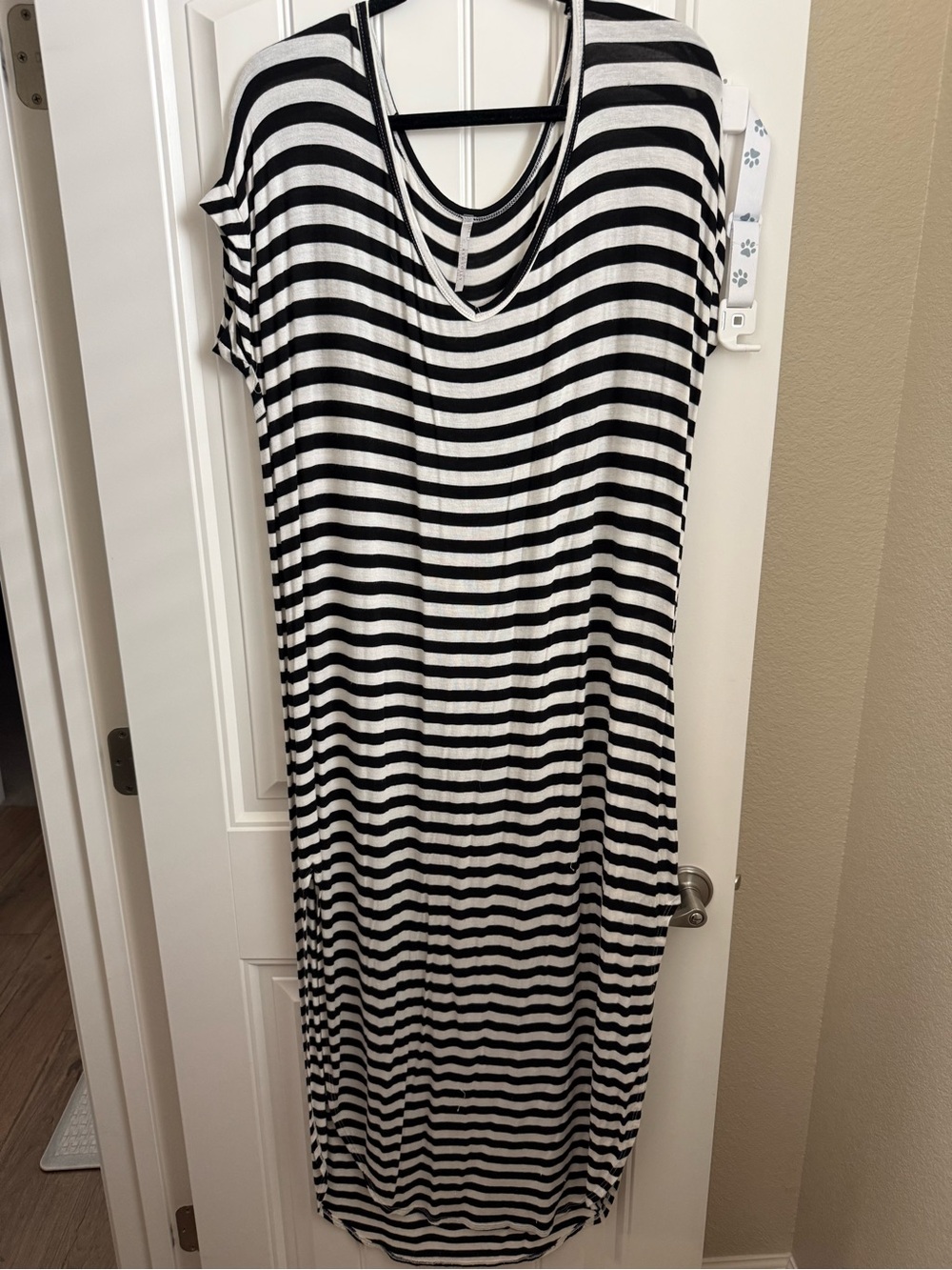 Vici Black and White Striped Maxi Dress